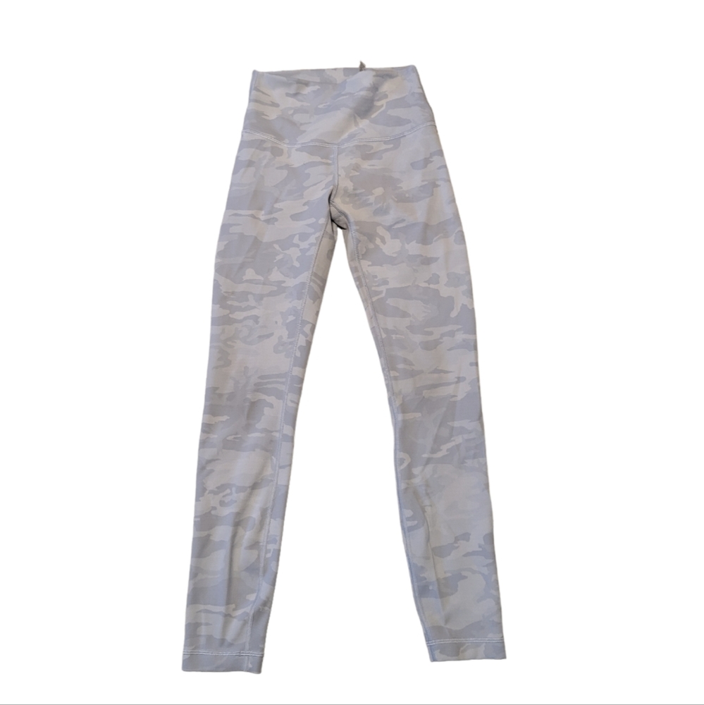 Lululemon Wunder Under High Rise Leggings Yoga Pants Camo Alpine White Size 4